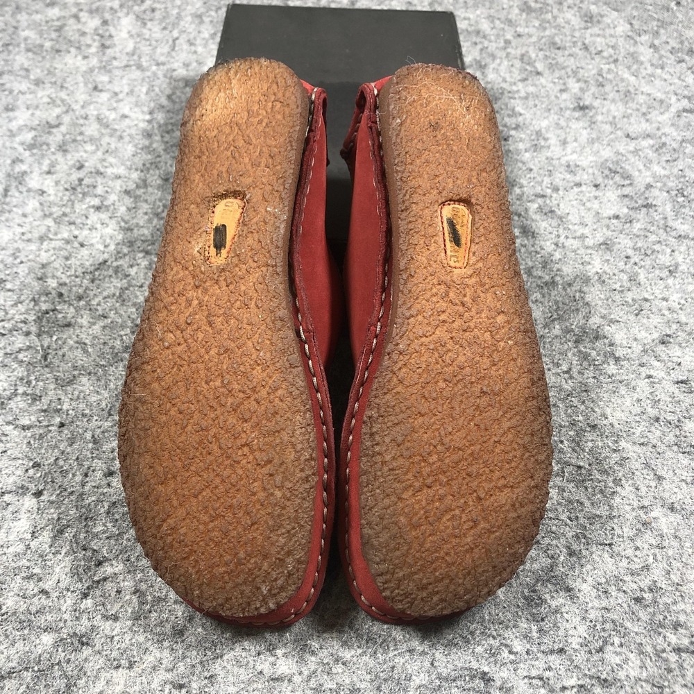 Clarks Ashton Originals Shoes Mens 7 Red Suede Crepe Sole Lace Up Casual Oxfords - Picture 16 of 16